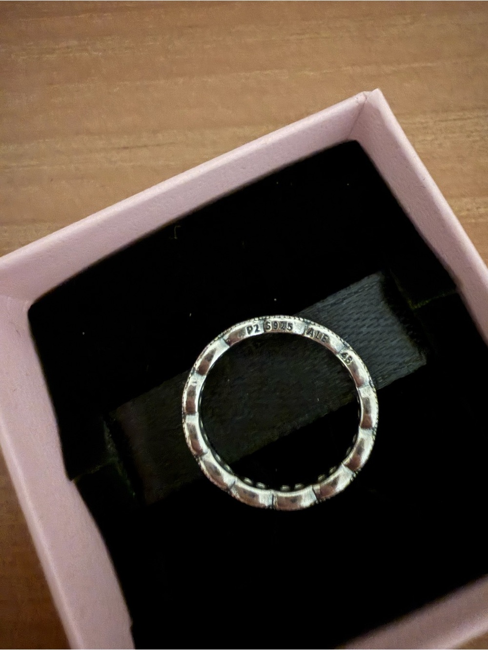 Pandora Silver Marquise Motif Band in Silver size 48 4.5 - Picture 2 of 2